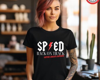 Camiseta "Sped Back on Track": Camiseta inspirada en el rock para maestros de educación especial