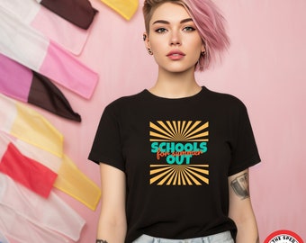 Camiseta Sunburst de School's Out: Camiseta retro de vacaciones de verano