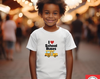 Camiseta "Me encantan los autobuses escolares": camiseta gráfica de concienciación sobre el autismo