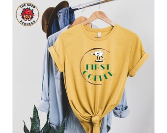 Camiseta "Primera Café": Camiseta unisex "Adicta a la cafeína"
