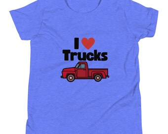 Camiseta infantil "Me encantan los camiones": camiseta gráfica, regalo para amantes de los camiones