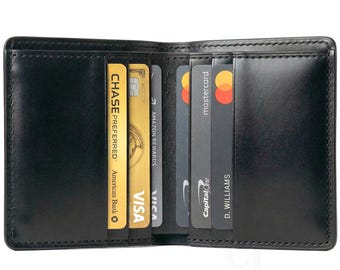 Cuir Jackets Top Grain Leather Wallet | RFID Blocking Genuine Leather Pocket Size Bifold Wallet with 2 ID Windows and Upto 6 Card Slots