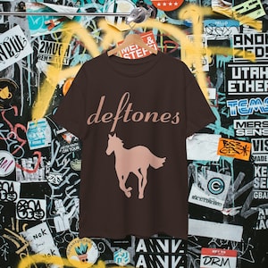 Deftones White Pony Earth Tone Baggy Skate Vintage Style Grunge/Emo/Rock Band Big Logo