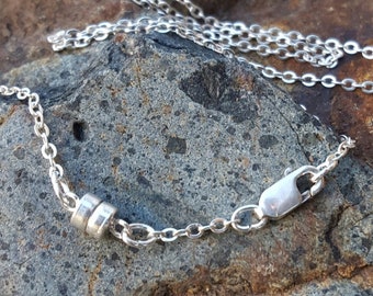 Magnetic Clasp Sterling Silver Chain - Hand Assembled - Spring Ring or Lobster Claw Clasp Option - Arthritis Friendly - ER Nurse Friendly