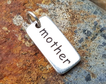 Mother Word Charm - Silver Mother Necklace - Sterling New Mom Jewelry - Mommy Necklace