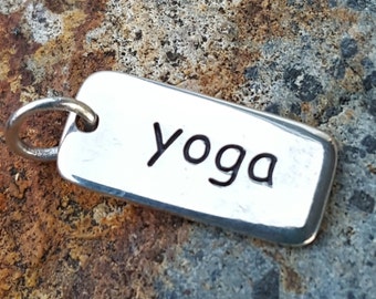 Yoga Necklace - Sterling Silver Yoga Charm - I Love Yoga Jewelry - Yoga Lover Gift - Yoga Teacher Gift