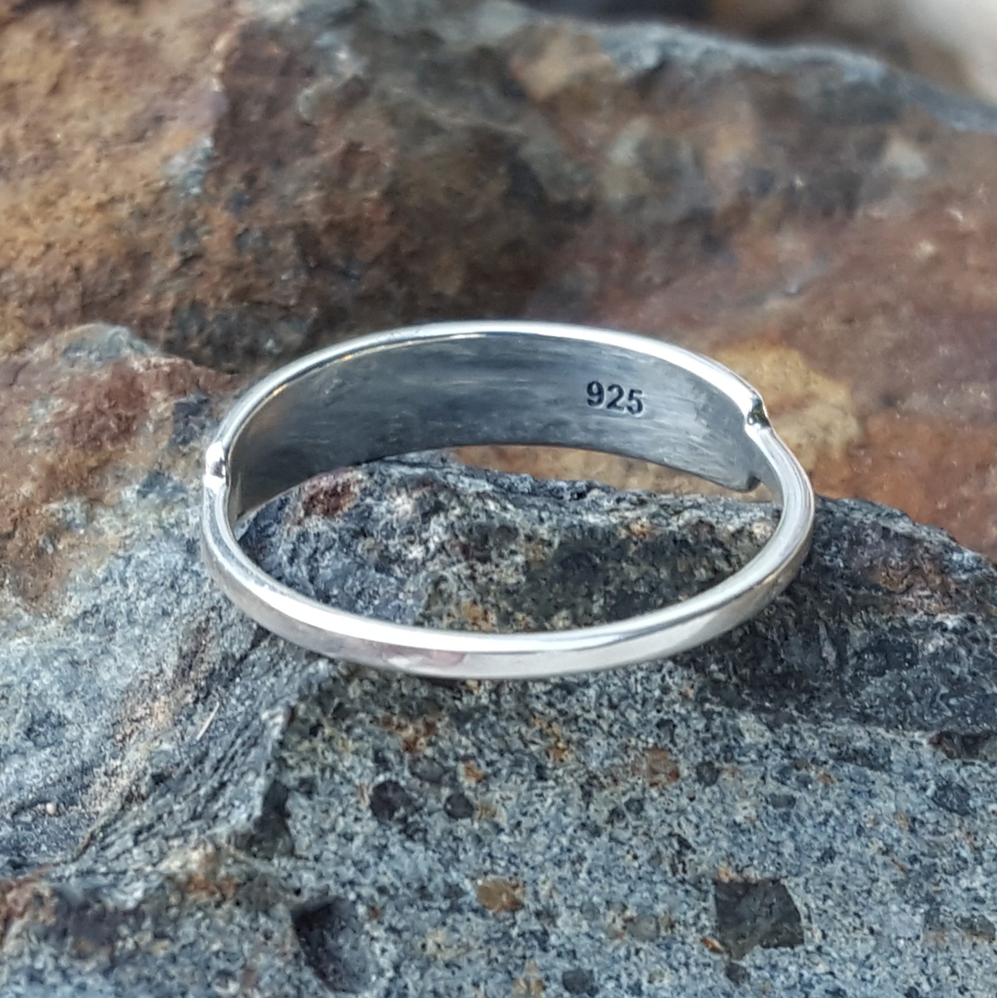 Moon Phase Ring - Sterling Silver - 925 Silver Moon Band