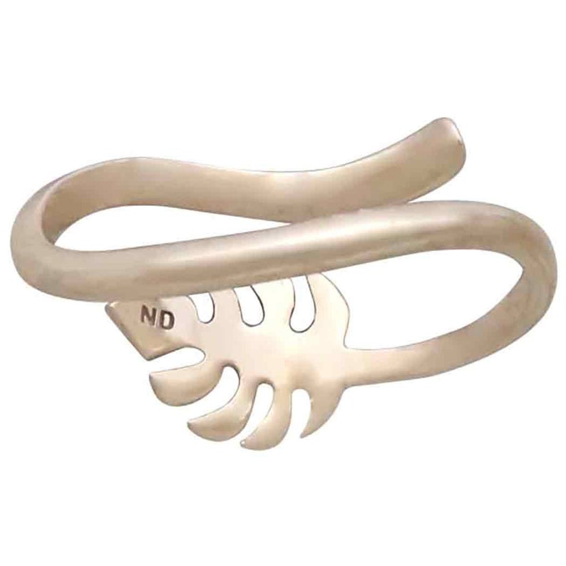 Bronze Monstera Leaf Ring Adjustable Size Brand New Houseplant Jewelry image 5