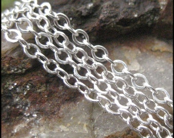 Sturdy 20 Inch Sterling Silver Chain - Choose Lobster or Ring Clasp - Hand Assembled 925 Custom Length Silver Necklace