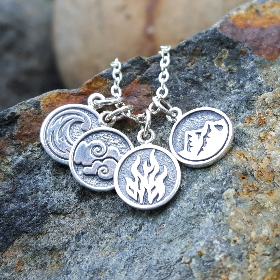 Air Element Necklace Charm Sterling Silver Air Symbol Etsy