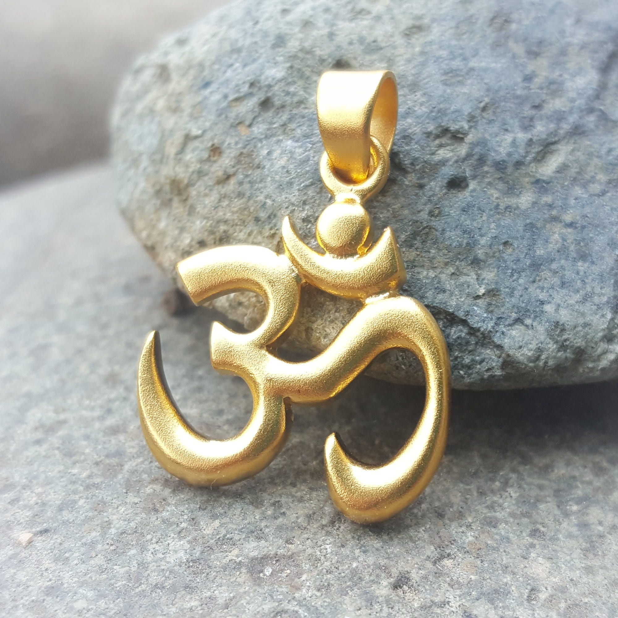 Gold Om Pendant 24K Gold Vermeil Om Necklace Aum Ohm  Etsy