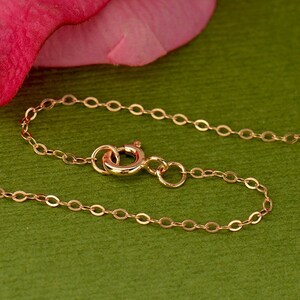 Rose Gold Chain 18 Inch 14 KT Gold Filled Rose Gold Cable Chain Made in USA 18 Pink Gold Chain afbeelding 1