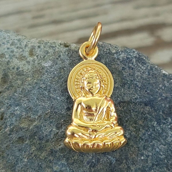 Gold Buddha Pendant Etsy