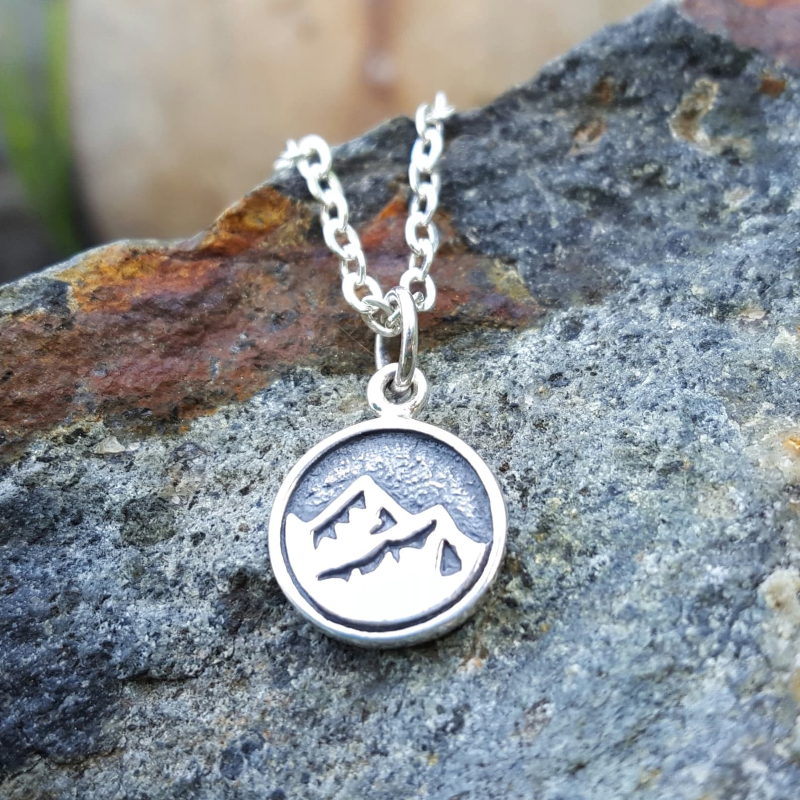 Earth Element Necklace Charm Sterling Silver Earth Symbol Etsy