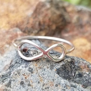 Infinity Symbol Ring Sterling Silver Size 7 or Size 8 image 1