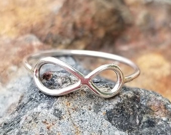 Infinity Symbol Ring - Sterling Silver - Size 7 or Size 8