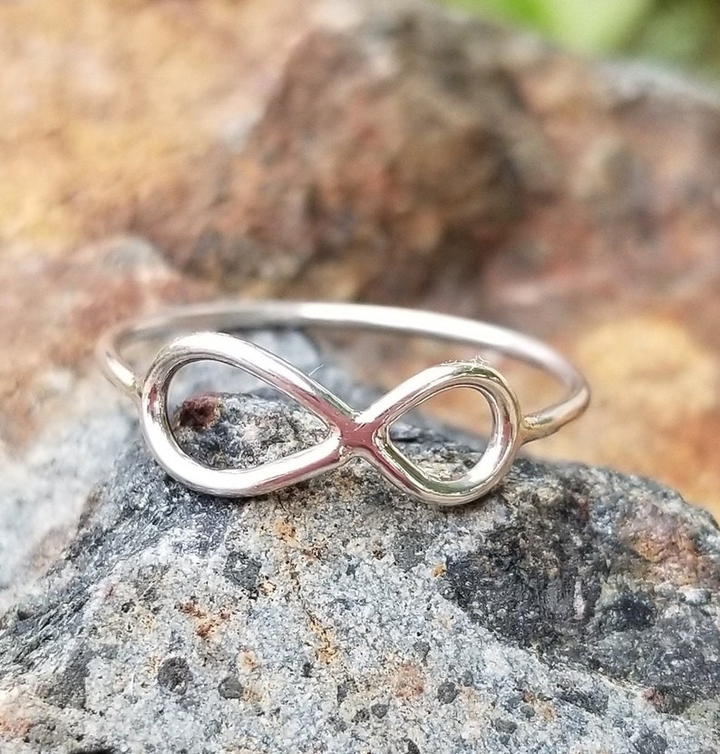 Infinity Symbol Ring Sterling Silver Size 7 or Size 8 image 1