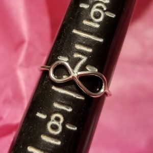 Infinity Symbol Ring Sterling Silver Size 7 or Size 8 image 3