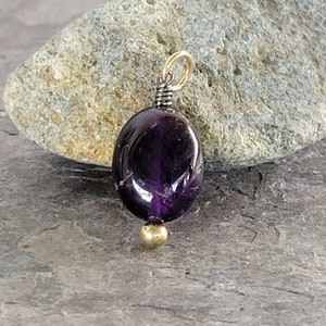 Handmade Deep Amethyst Pendant February Birthstone Sixth Chakra Optional Gold Filled Chain image 2