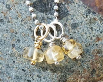 Citrine Charm - November Birthstone - Gold or Silver