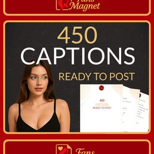 450  OnlyFans Captions Ready-to-Post  (PDF Download) for Adult Creators.