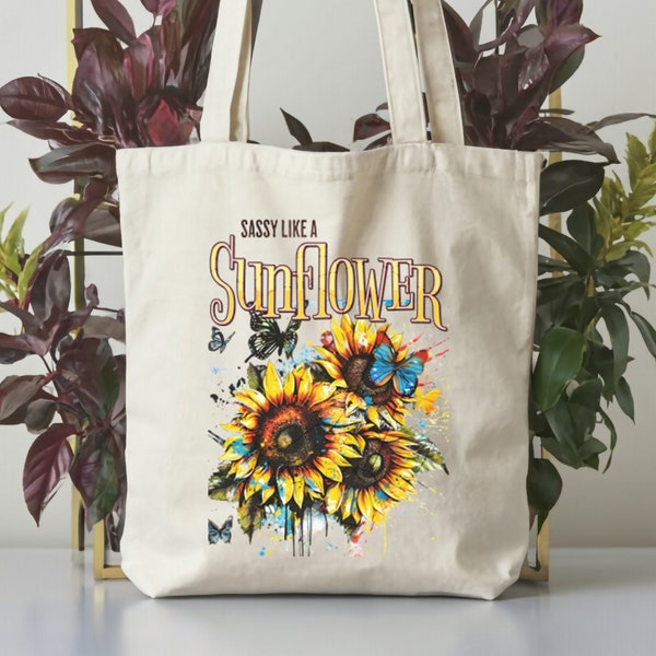 Sunflower Customizable Tote Bag for Gardeners, Personalizable Gift for Summer and Outdoor Lovers, Eco-Friendly Canvas Bag Summer Birthday