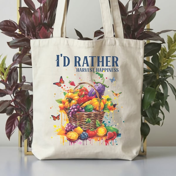 Custom Gardeners Tote Bag for a Farmers Market, Eco-Friendly Flea Market Bag for Allotment Friend and Farmers, Gift Idea for Urban Gardeners