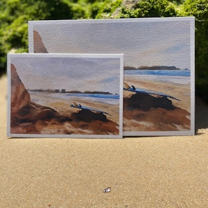 Kunst-Postkarte, Surfbrett 2024