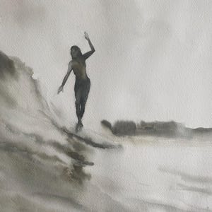 Danzando sull'onda, Portogallo, acquerello, 2025