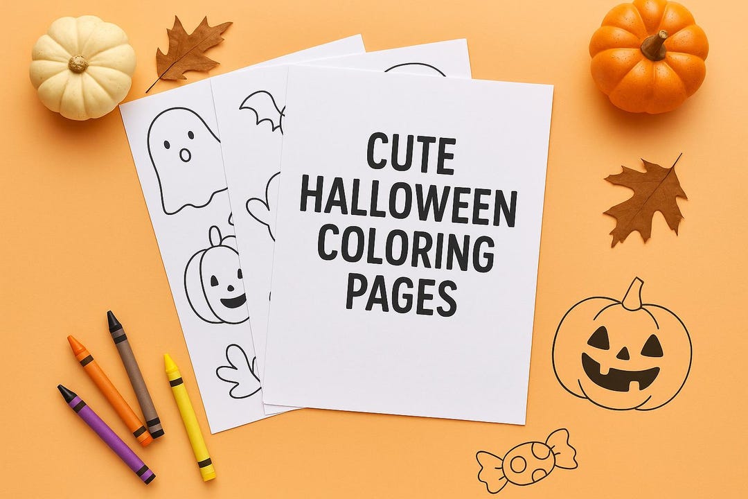 Cute Halloween Coloring Printable Pages for Kids P - Etsy