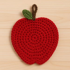 Easy Crochet Apple Potholder
