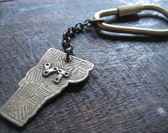 Brass Vermont Keychain