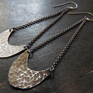 Small Silver Pendulum Earrings image 3