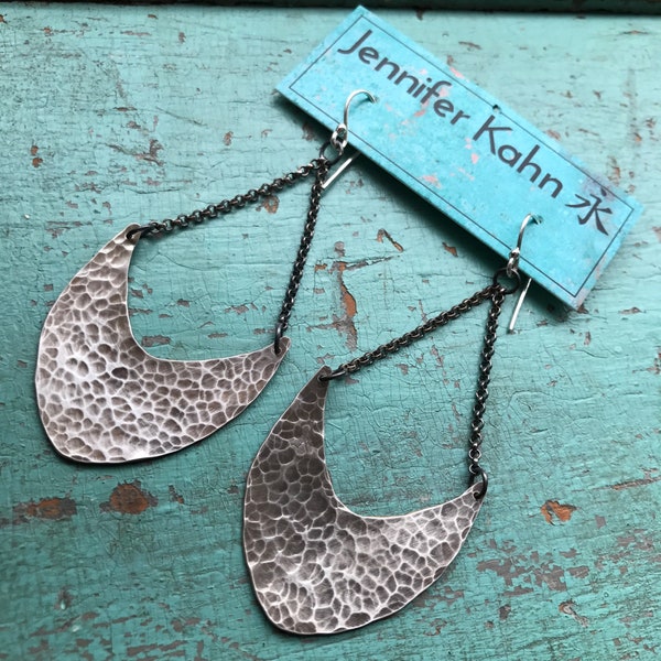 Large Silver Pendulum Earrings