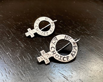 My Body My Choice Sterling Earrings (Available for Preorder)