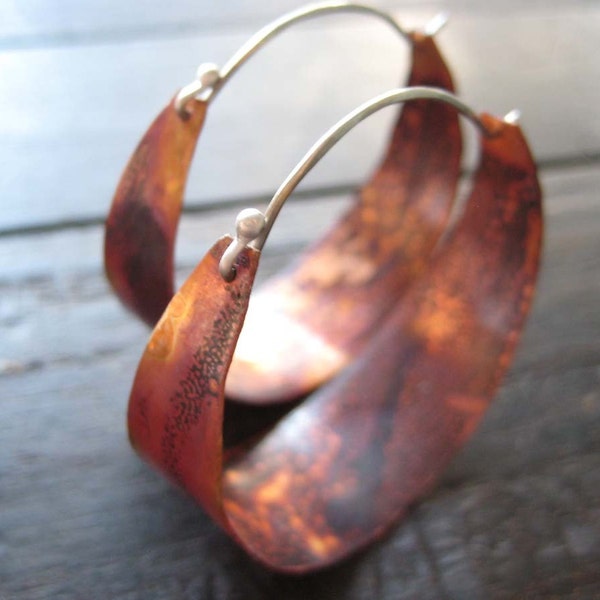 Medium Copper Hoops