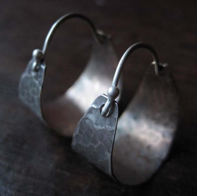 Wide Silver Hoop Earrings- Choose from 2 sizes!