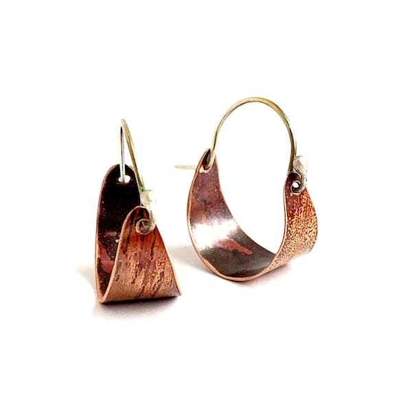 Small Copper Hoop Earrings