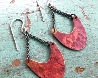 Tiny Copper Pendulum Earrings
