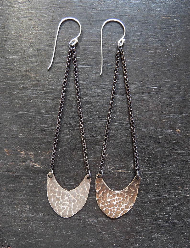 Small Silver Pendulum Earrings image 4