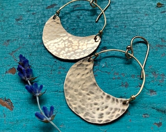 Small Gold Crescent Earrings