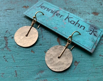 Tiny Hammered Gold Disk Earrings