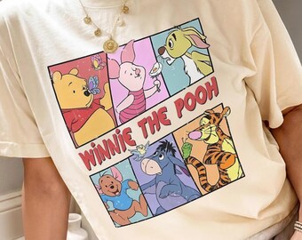 Retro Comfort Colors Winnie The Pooh And Friends Shirt, Castle Street Vacation Tee, Pooh Bear Shirt, Disney Magic Kingdom Family Trip Shirts