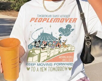 Vintage Disney Mickey and Friends Space Mountain Comfort Colors Shirt, Tomorrowland Transit Authority People Mover Tee, Keep Moving Forward