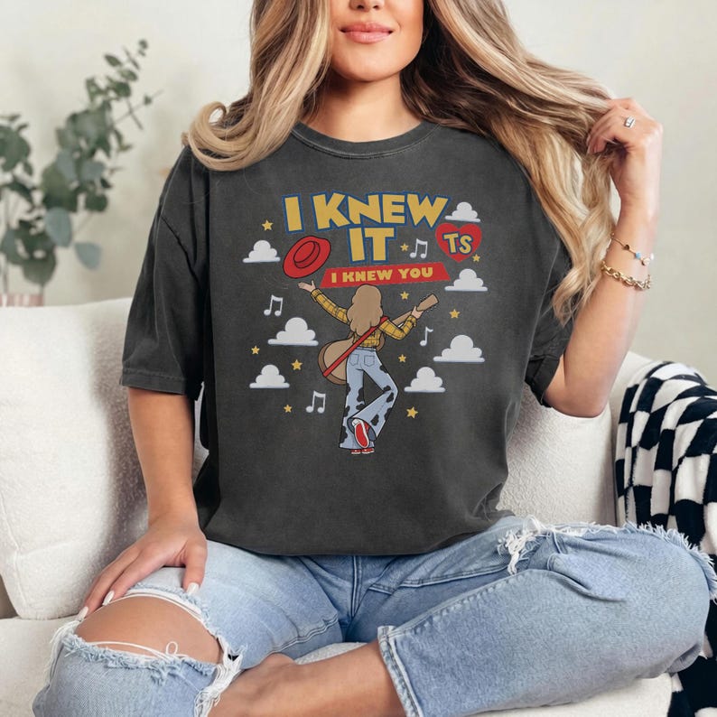 Comfort Colors I Knew It I Knew You Shirt, TS 2026 Tshirt for Fan, Toy Story 5 Movie 2026, Toy Story Song Inspired Tshirt Pepper/Charcoal