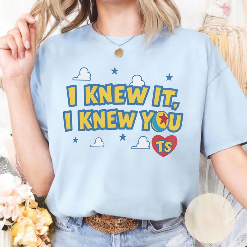 Vintage I Knew It I Knew You Shirt, TS and Toy Story 5 Friendship Shirt, Woody Buzz Lightyear Tee, Disneyland Toy Story Family Matching Tee Chambray/Light Blue