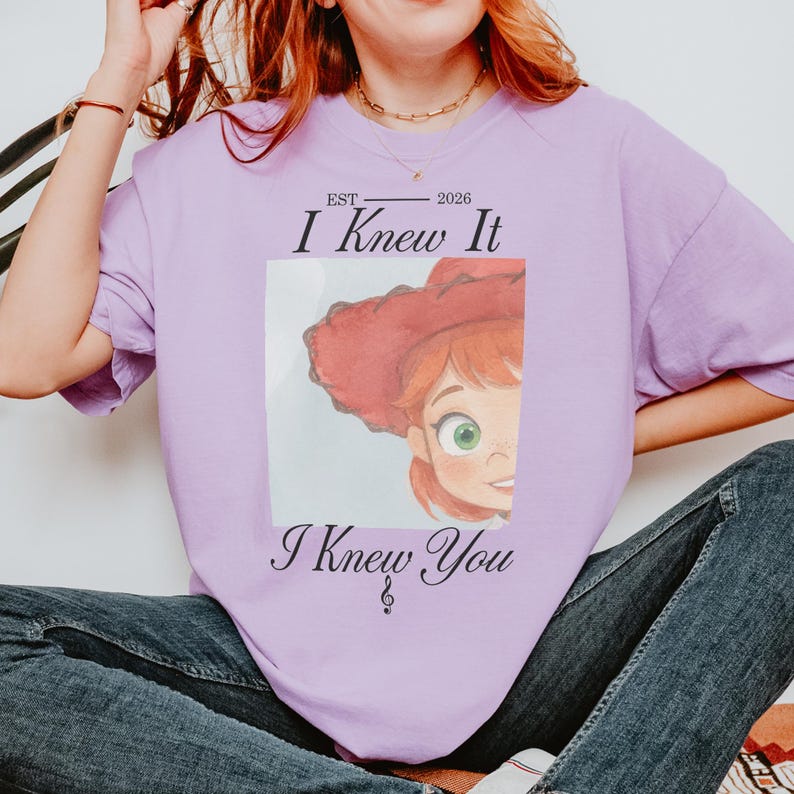 Watercolors TS Jessie Toy Story 5 Comfort Colors Shirt, Retro I Knew It I Knew You, Disneyland Toy Story Family Matching Tee Orchid (Comfort)
