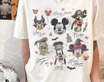Disney Mickey & Friends Head Signature Halloween T-Shirt, Mickey's Not so Scary Halloween Party, Disneyland Spooky Season 2026 Trip Shirt