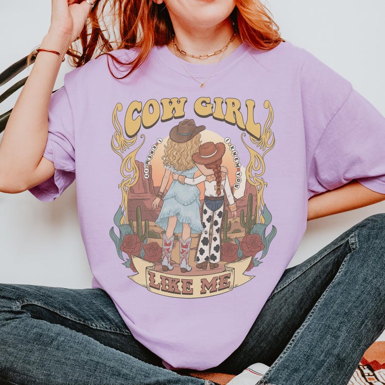 Comfort Colors CowGirl Like Me Shirt, I Knew It I Knew You Tee, Vintage Western Music Fan Gift, Toy Story Shirt 2026 Orchid (Comfort)