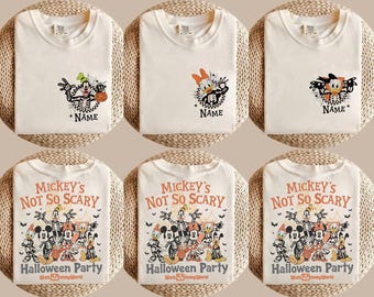 2-Sided Custom Retro Mickey's Not So Scary Halloween Party 2026 Skeleton Comfort Colors Shirt, Disney Halloween Shirt, 2026 Halloween Family